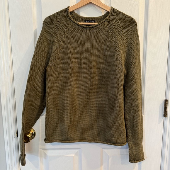 J.Crew Mercantile Olive Green Roll Neck Cotton Sweater Women’s S Classic - Picture 1 of 6